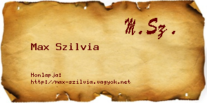 Max Szilvia névjegykártya